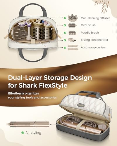 Mancro Quilted Travel Case for Shark FlexStyle & Dyson Airwrap