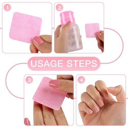 540 Lint-Free Nail Wipes & Pump Bottle for Nail Care