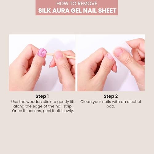 Silk Aura Self-Adhesive Gel Nail Strips - 22pc Waterproof Manicure Kit