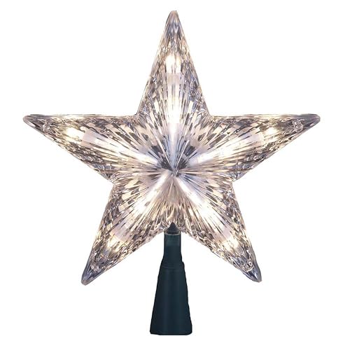 Kurt Adler 10-Light Clear Star Treetop - 7-Inch Indoor Decor
