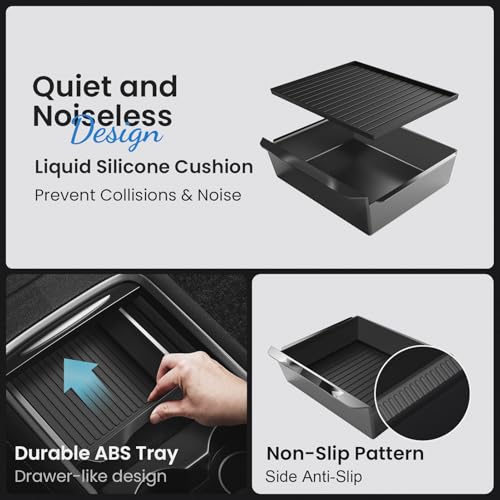 Tesla Model 3 & Model Y Center Console Organizer - Dual-Layer Storage