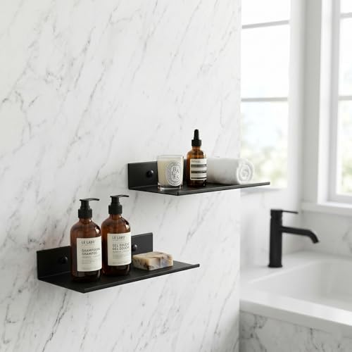 Z metnal 10-Inch Matt Black Floating Shelf - Durable Aluminum Wall Mount