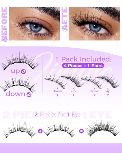Cat Eye Magnetic Eyelashes - Reusable Wispy Lashes with Applicator