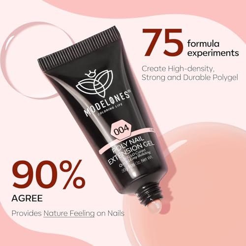 Modelones A1-Nude Poly Nail Gel Kit with Slip Solution & Base Coat