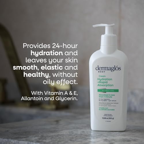 Dermaglós Moisturizing Body Cream - 24-Hour Hydration, 10.58 Oz