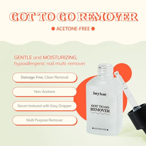 Heyhae Gel Nail Strip Remover - Acetone-Free, Gentle, 1.01 fl oz