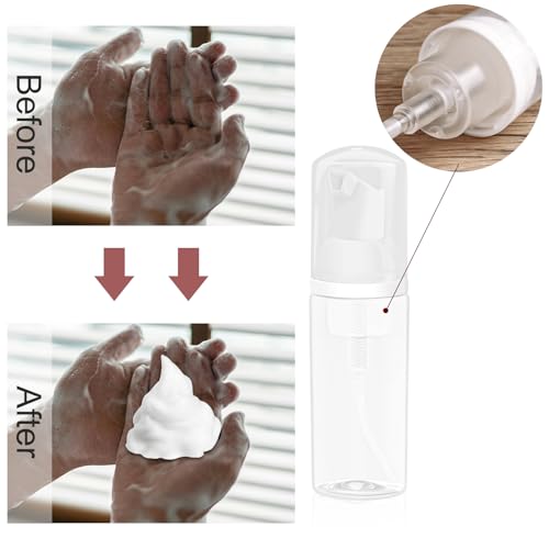 2oz Travel Foam Pump Bottle - Clear Dispenser for Shampoo & Soap