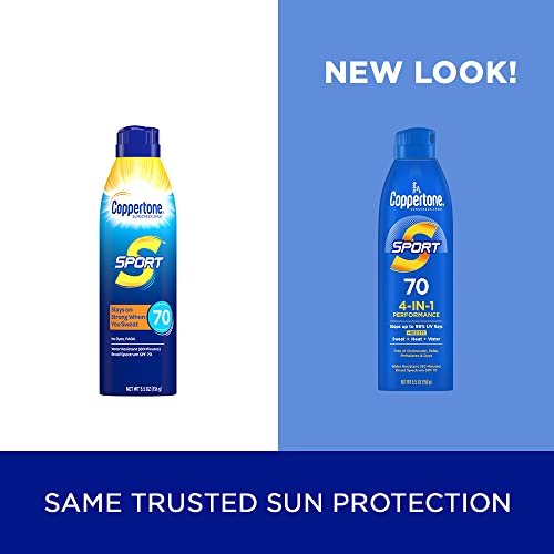 Coppertone Sport SPF 70 Continuous Sunscreen Spray 5.5 Oz Pack of 1
