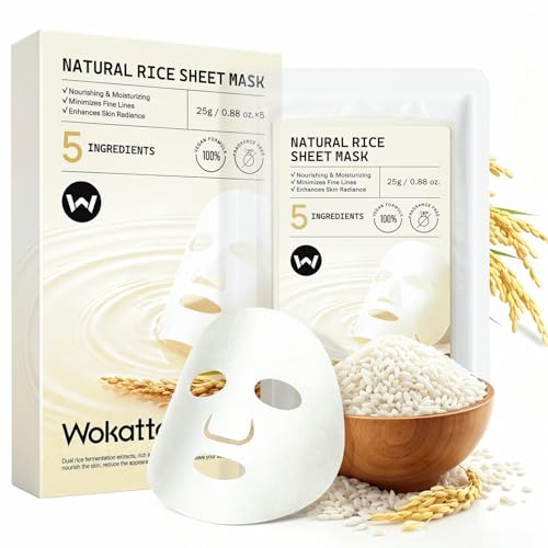 Rice Face Mask Sheet for Hydrated Glass Skin - 5 Pack