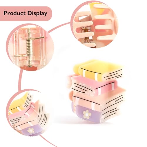 Book Acetate Hair Claw Clip - Cute Design for Girls & Women