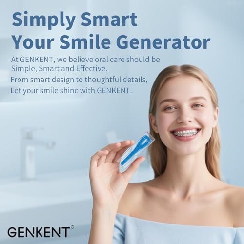 GENKENT 200 Count Dental Floss Threaders for Braces Bridges Implants – Deep Clean (2 Pack)