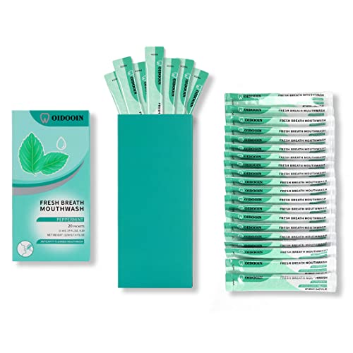 Travel Size Mouthwash Pack of 20 - Fresh Breath, Airport Approved, Mild & Alcohol-Free
