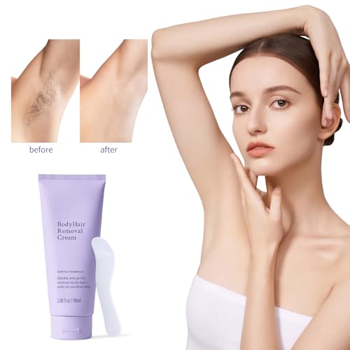 Hair Removal Cream for Women, Painless Depilatory Cream Removes Hair from Legs, Arms, Underarms, Stomach, and Bikini Line with Spatula