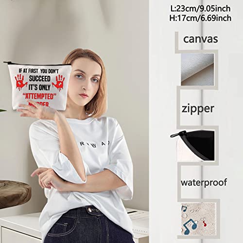 Attempted Murder Makeup Bag - LEVLO Cosmetic Pouch for Horror Fans