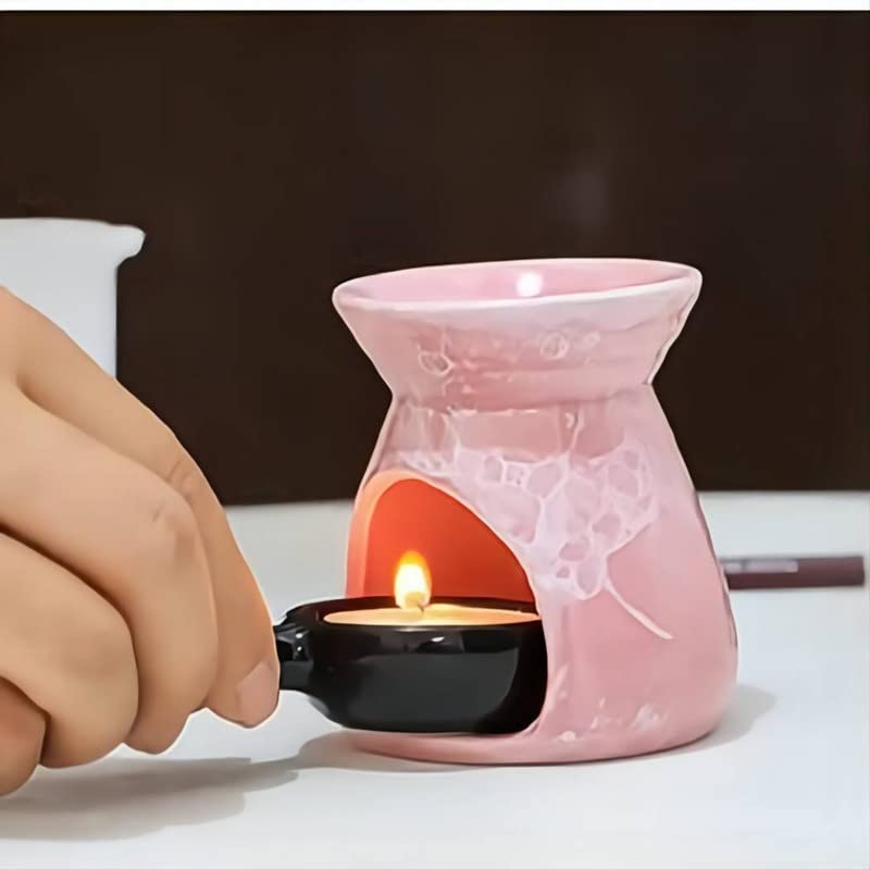 Pink Ceramic Essential Oil Burner & Tealight Candle Holder