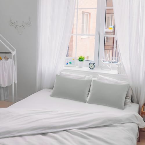 Microfiber Pillowcases Set of 2 with Zipper Closure - 14x20 Grey