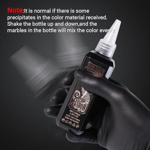Solong Premium Black Tattoo Ink 100ml - 2 Pack Professional Pigment