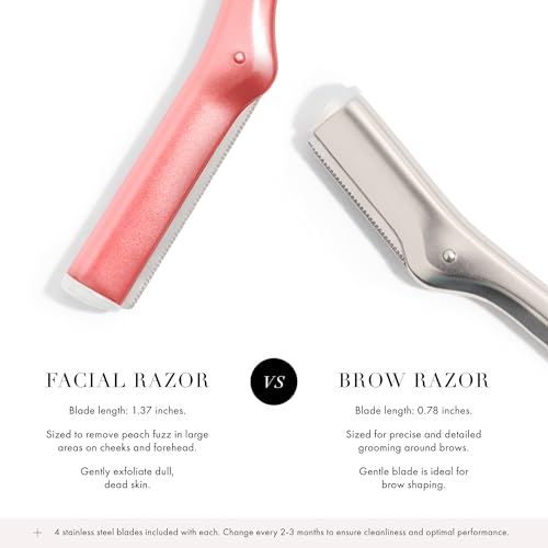 Tweezerman Tea Rose Facial Razor - Premium Peach Fuzz Remover