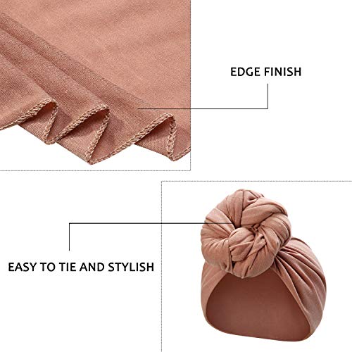 SATINIOR 4-Pack Stretch Head Wraps for Women - Soft Turbans & Scarves