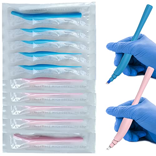 10-Pack Disposable Microblading Pen with 14F Needles for Eyebrow Tattooing