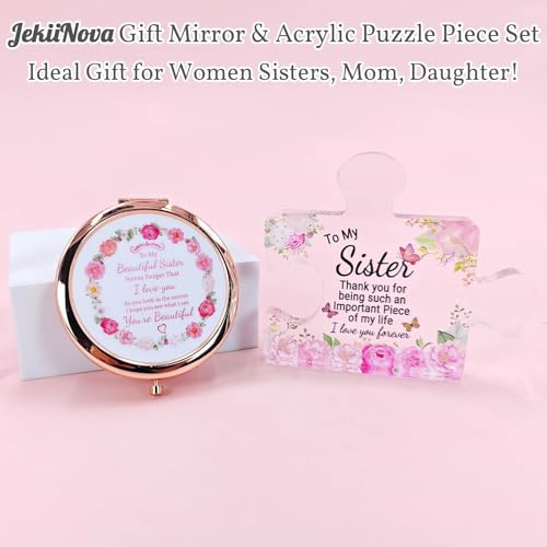 Colorful Rose Gold Compact Mirror for Granddaughter - Wedding, Graduation, Birthday Gift