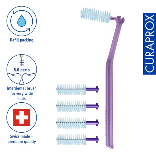 Curaprox CPS 408 Perio Interdental Brush Starter Set - 5 Brushes & Holder