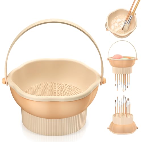 Senbowe 3-in-1 Silicone Makeup Brush Cleaner Mat & Bowl
