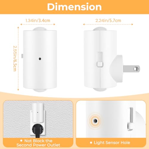 LED Night Light Plug-in with Dusk to Dawn Sensor, 4 Pack