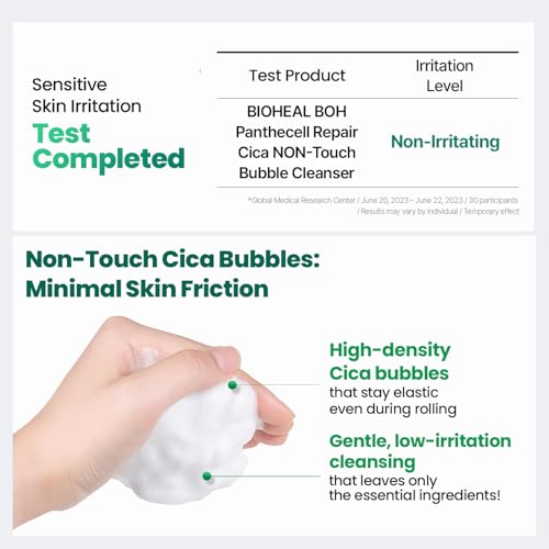 BIOHEAL BOH Cica Bubble Facial Cleanser - Self-Foaming for Acne-Prone Skin, 5.07 fl oz