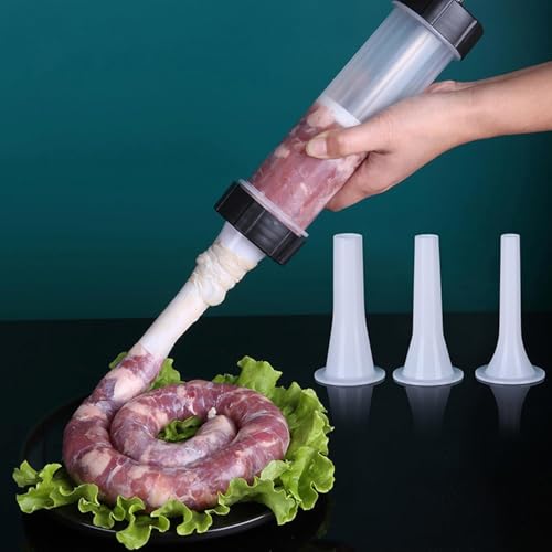 Vugyue Sausage Filling Machine with 3 Tubes - Easy Homemade Sausage Maker
