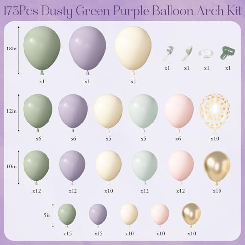 Amandir 173-Piece Pastel Balloon Arch Kit for Parties