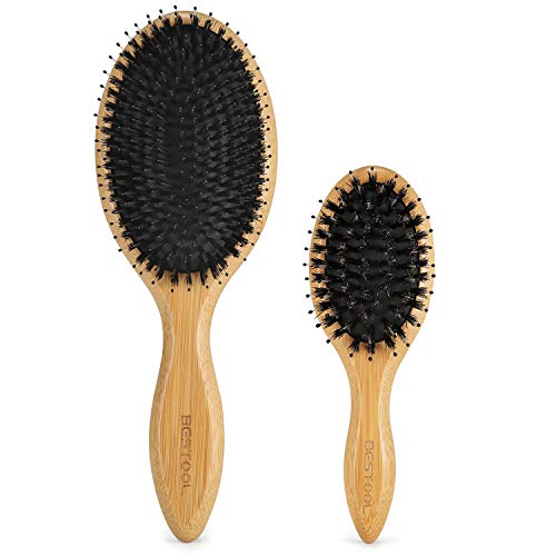 Boar Bristle Hair Brush for Detangling & Smoothing - Regular & Small Sizes