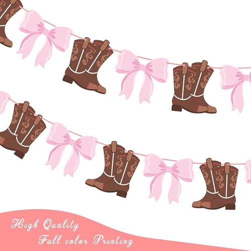 Boots or Bows Gender Reveal Banner - 2PCS Western Party Decor