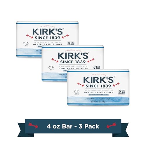 Kirk's Original Coco Castile Soap - Pack of 3, Hypoallergenic