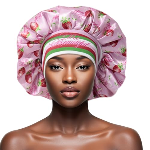 Pink Premium Silk Satin Sleeping Bonnet for Hair Protection