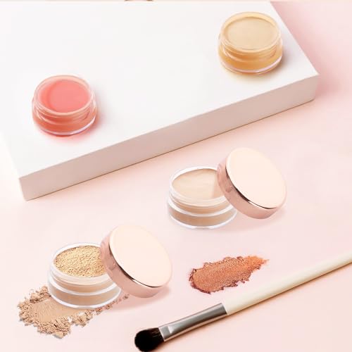 30 Pcs 5g Clear Plastic Cosmetic Jars with Rose Gold Lids