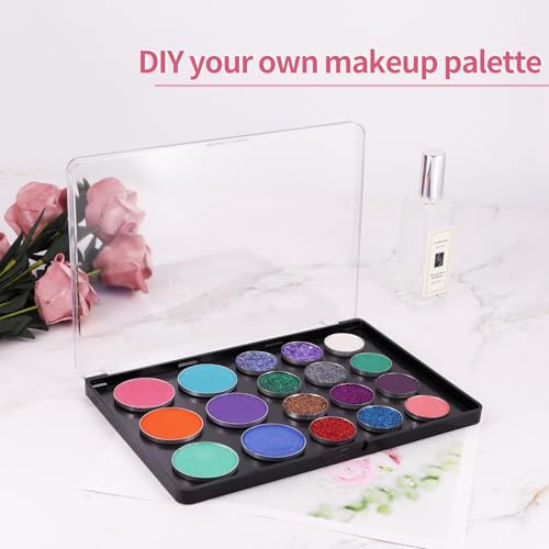Large Magnetic Makeup Palette with Clear Lid - Empty Eyeshadow Organizer