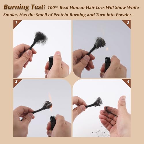 CIKREET 8 Inch Human Hair Loc Extensions - 0.6cm 1B Black 10 Strands