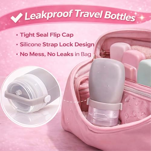 WXOIEOD 2 oz Clear & White Silicone Travel Bottles Leakproof TSA Approved 4 Pack