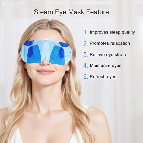 Steam Eye Mask for Dry Eyes - 16 Packs Self-Heating Compress