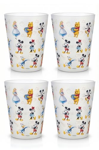 Disney Mickey Plastic Drinking Glasses - 16 oz, 4-Pack, BPA-Free