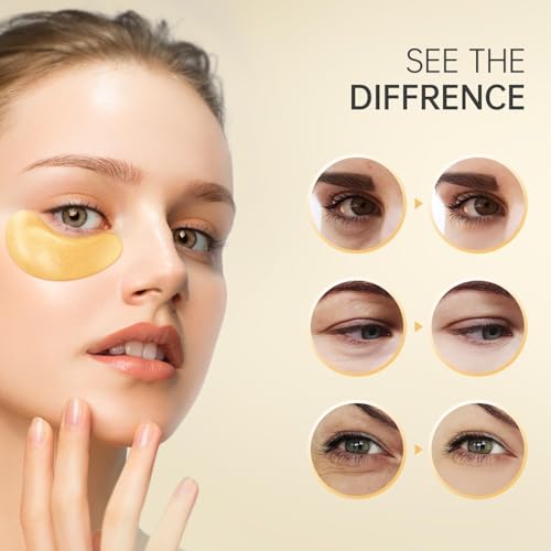 REDANHA 24K Gold Under Eye Patches - 30 Pairs Collagen Dark Circle Treatment