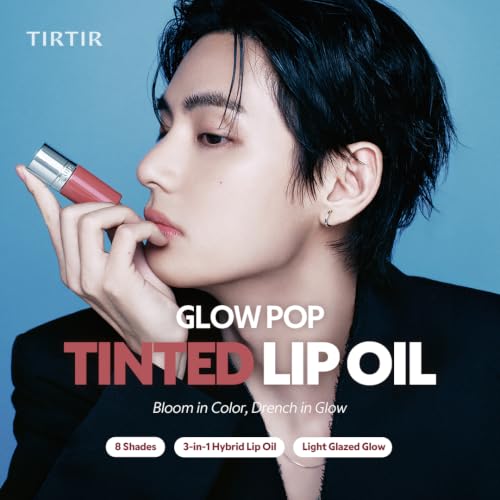 TIRTIR Glow Pop Tinted Lip Oil #07 Toasted Rose 0.15 Oz - Hydrating Long-Lasting Lip Gloss