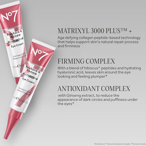 No7 Restore & Renew Multi Action Eye Cream - Anti-Wrinkle & Firming (15ml)