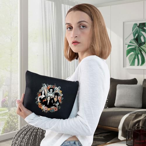 Goth Queens With Flowers Makeup Bag - Waterproof Zipper Pouch