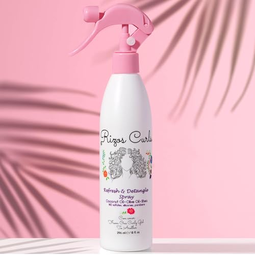 Rizos Curls Refresh & Detangle Spray with Coconut Oil - Nourishing Leave-In for Hydrating Curls & Reducing Frizz