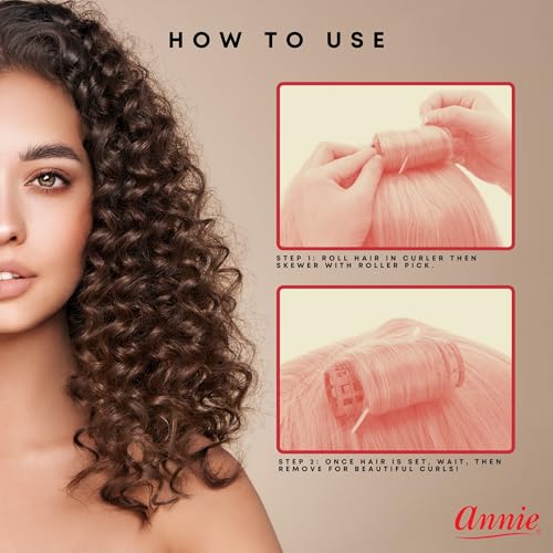 Annie 3 Inch Plastic Roller Picks - 80 Count for Hair Styling