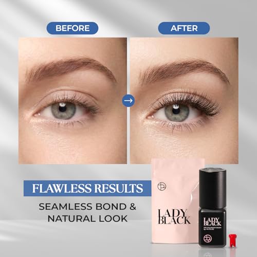 Lady Black Eyelash Extension Glue 5g - Fast-Drying Professional Lash Adhesive