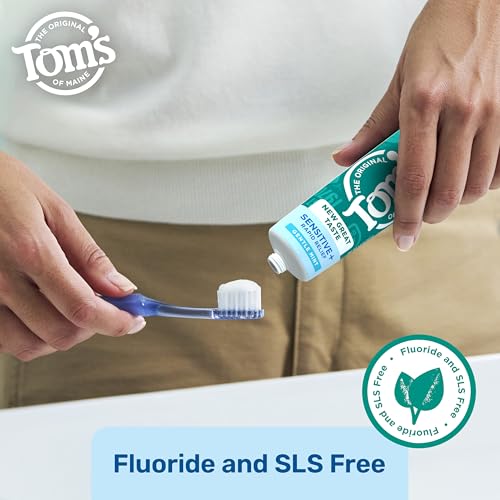 Tom's of Maine Rapid Relief Sensitive Toothpaste, 4.5 oz - Fluoride Free Gentle Mint