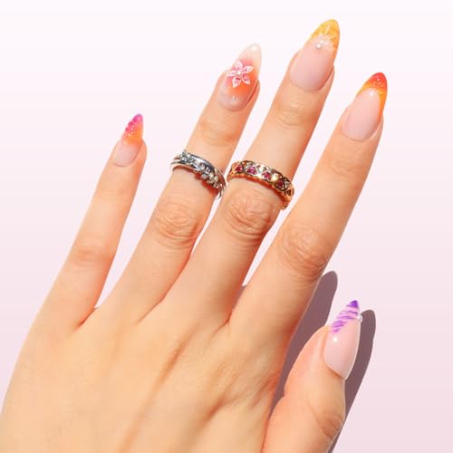 Nail Reformation Tropic Tide Press-On Nails - Medium Almond, 30 Piece Kit
